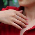 925 Sterling Silver Moissanite Micro-Paved Row Ring-0-1