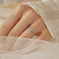 S925 Sterling Silver 05ct Moissanite Women's Interwoven Snowflake Sunflower Engagement Ring Setting-0-0