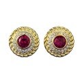 wholesale Metal Material: Simulated Diamond and Ruby Vintage Retro Style Stud Earrings for Women, Cross-Border European and American New Arrivals, Fast Selling Simple Design-0-4