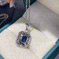 Metal, Lab-Created 4ct Sapphire Princess Cut Drop Earrings for Women-0-3