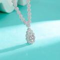 wholesale S925 Sterling Silver Cross-Border Flower Full Diamond Teardrop Moissanite Necklace Sunflower Luxury Elegant Flash Collarbone Chain-0-2