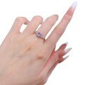 wholesale 925 Silver New Jewelry Pink Diamond Ring Simulated Diamond Ring Cluster Setting 5*7mm Pink Diamond Women's Ring-0-4