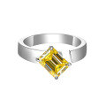 wholesale Champagne Gold, Yun Tong Jewelry Ins-style Colored Moissanite Emerald Cut 5*7mm 1 Carat Moissanite Pinky Ring-0-9