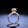 Silver Moissanite Ring Iris Flower Petals Women's Live Stream Supply-0-3