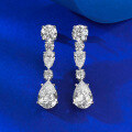 wholesale S925 Silver New Style Fashionable and Elegant 8*12mm Teardrop Evening Banquet Long Earrings-0-5