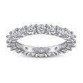 wholesale 925 Sterling Silver Women's Single Row Micro-Paved Zirconia Ring Full Circle Stacking Ring-0-5