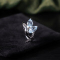 wholesale S925 sterling silver sky blue topaz leaf-shaped unique design ring for women-0-0