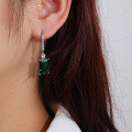 wholesale S925 Sterling Silver New Enzela Emerald Ice Flower-Cut Gemstone Ear Hooks for Women Wholesale Factory-0-1