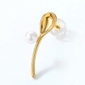 wholesale S925 Sterling Silver New Korean and Japanese Light Luxury Style Fun Fork and Spoon Earrings Creative Pearl Earrings Drop Shipping-0-2
