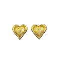 wholesale S925 Gold-Plated Silver Heart Brushed Stud Earrings, Mu Jing Jewelry Spring and Summer New Collection, Fashionable and Versatile Style with a High-End Feel-0-4