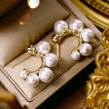wholesale 925 Sterling Silver Pearl Earrings for Women New Fashion French Retro Light Luxury Earrings with Unique Design-0-0