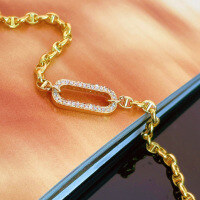 wholesale S925 Sterling Silver Red Elk Full Body Fashionable and Personalized Layered Chain Bracelet Romantic Bangle for Versatile Daily Wear by Women-BS0239-Gold 925 Silver