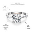wholesale Classic Four-Prong Vine Band 80mm 2-Carat Full Moissanite Engagement Ring in Sterling Silver-0-5