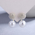 wholesale 925 Silver Pearl Floral Ball Earrings Korean Minimalist Fresh and Elegant Youthful Versatile Earrings for Drop Shipping-0-2