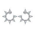 wholesale S925 sterling silver cross-border earrings for women, luxurious and elegant pear-shaped zirconia floral design, fashionable and versatile ear accessories-0-4
