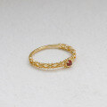 wholesale S925 silver plated with K gold, Dunli Jewelry new Japanese-style light luxury jewelry lab-grown ruby ring-0-1