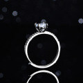 Sterling Silver Natural Blue Topaz Moissanite Ring, 1 Carat Pear Shape-0-1