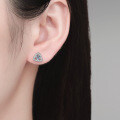 S925 Silver New Moissanite Rose Flower Stud Earrings-0-2
