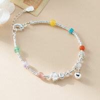 wholesale 999 Silver Nalan Dopamine Colorful Bead Strawberry Crystal Butterfly Flower Koi Gourd Broken Silver Bracelet S7900-Pure Silver 999 Bracelet Pure Silver