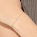 wholesale 18k Gold Five-Diamond Bubble Diamond Gold Bracelet for Women, Au750 Lab-Grown Diamond Bracelet Gift-0-1