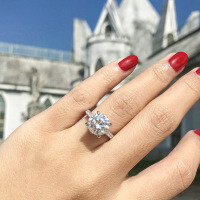 Sterling Silver S925 Classic Ladies' Shimmering Zirconia Proposal Ring, Final Sale.-Style D [Clearance Sale with Free Shipping]  US Size 5