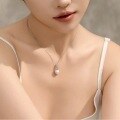 wholesale Fine Silver S999 with Phoenix Tail Design Inlaid with Diamonds and Freshwater Pearls, Fashionable and Elegant Necklace with a Sense of Sophistication, Collarbone Chain for Gift-Giving-0-3