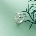wholesale S925 Sterling Silver Snake Coiled Index Finger Ring Open Adjustable Animal Ring J8128-0-2