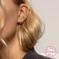 wholesale S925 Sterling Silver Flat Snake Chain Tassel Ear Cuff with Minimalist Korean Style-0-2