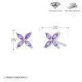 wholesale 925 Sterling Silver Colorful Zircon Flower Stud Earrings For Women-0-10