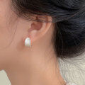 wholesale S925 Sterling Silver Enamel Resin Drop Earrings, Women's Korean Autumn New Trend Minimalist Earrings-0-4