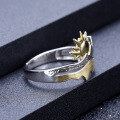 wholesale S925 Sterling Silver High-end Designer Adjustable Open Ring with Naturalistic Sun and Sunrise Design-0-2