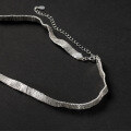 wholesale S925 Sterling Silver Wide Flat Wire Handmade Necklace Korean Minimalist Ins Style Small Pendant Necklace Y01175-0-0
