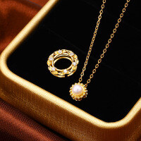 wholesale S925 Sterling Silver Baroque Retro Court Style Cherry Blossom Wreath Pearl Collarbone Necklace, Detachable, Dropshipping-Sakura Pearl Necklace--Detachable 925 Silver