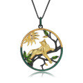 wholesale 925 Silver Designer High-End Gemstone Pendant with Animal Tiger Element and Natural Garnet Necklace-0-8