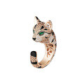 wholesale 925 Silver Gold-Plated Ring with High-Carbon Diamonds, Enamel Bengal Leopard Cat High-End Jewelry for Women-0-2