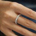 Sterling Silver Asymmetrical Hip-Hop Row Ring with Moissanite for Women-0-1