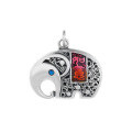 wholesale S990 silver retro antique hollow resin pendant with auspicious Ruyi design, trendy and versatile style-0-4