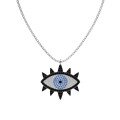wholesale S925 Sterling Silver Light Luxury Women's Necklace with Exquisite Big Eye Pendant, Cartoonish, Stylish, and High-End Sense Collarbone Chain-0-5