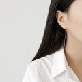 wholesale S925 Sterling Silver Handmade Chic Minimalist S-Shaped Smooth Line Drop Earrings-0-2