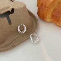 wholesale S925 Sterling Silver U-Shaped Oval Earrings for Women, Small and Fashionable, Minimalist Dangle Earrings, High-End Feel, New Release-Sterling silver
