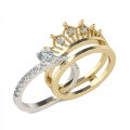 wholesale S925 Sterling Silver New Luxury Crown Design Statement Set Ring with Princess Style Gemstone Zircon-0-1