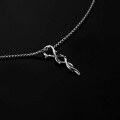 wholesale 925 Silver Korean Style Thorn Necklace for Men, Trendy Ins-inspired Personalized Figure 8 Twist Pendant Minimalist Long Chain-0-1