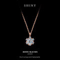 S925 Sterling Silver Moissanite Sunflower Pendant Necklace-0-5