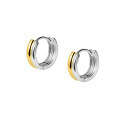 wholesale S925 silver two-tone ear clasp polishedins style fresh and simple double-ring color-separated earrings M03408-0-4