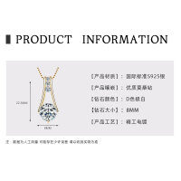 S925 Sterling Silver D Color Moissanite Teardrop Pendant Necklace-Trapezoidal pendant [K gold]  925 silver