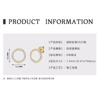 925 Sterling Silver Square Double Prong Single Stone D Color Moissanite Earrings-Small hoop earrings [K gold]  925 silver