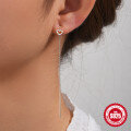 wholesale S925 Sterling Silver Mini Tassel Chain Heart Versatile Ear Thread Earrings, Korean Japanese Style, Small Batch Design-0-2