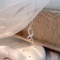 wholesale Silver S999 Maker's Minimalist Ribbon Knot Pendant Necklace, Small and Fresh, Niche Design, High-End Collarbone Chain-0-2