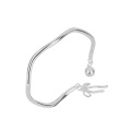 wholesale 999 Sterling Silver Wave Bracelet for Women, Open-Ended Minimalist Small Pendant Dangling Tassel Bow Bell-0-4