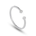 wholesale 9999 Pure Silver "Peace and Joy" Open Bangle with Unique Minimalist Design, Versatile Blessing Bracelet Gift-0-4